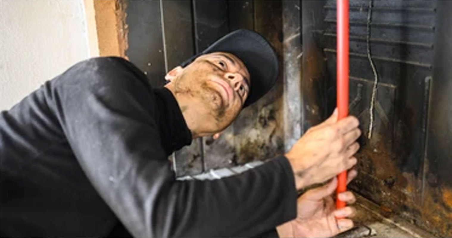 Coppell Fireplace contractor holding handle
