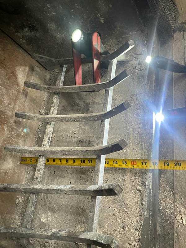 Dirty firebox cleaned by fireplace contractors