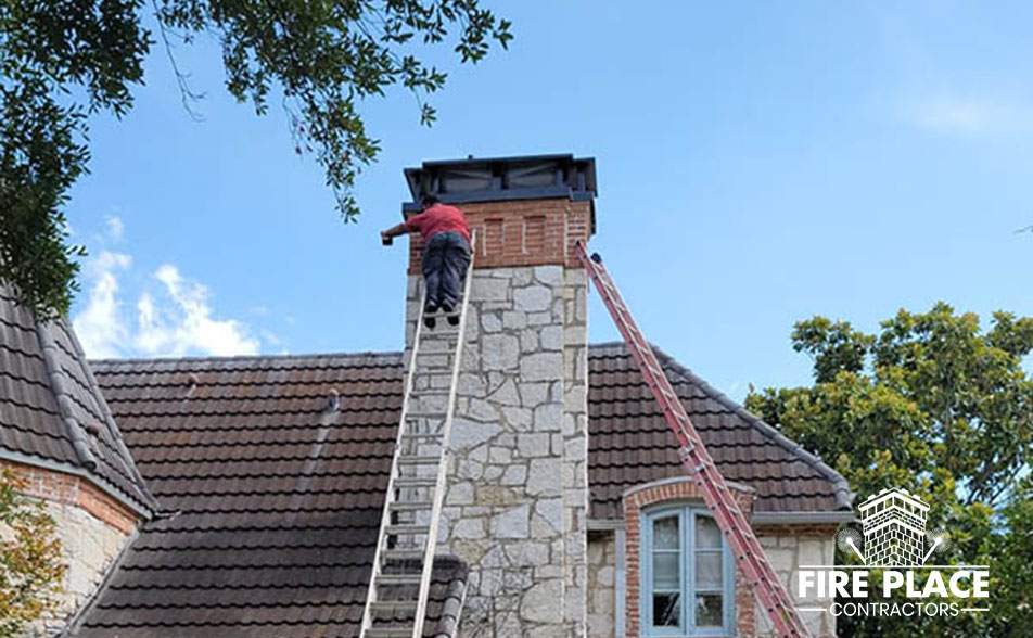 steel chimney cap on roof