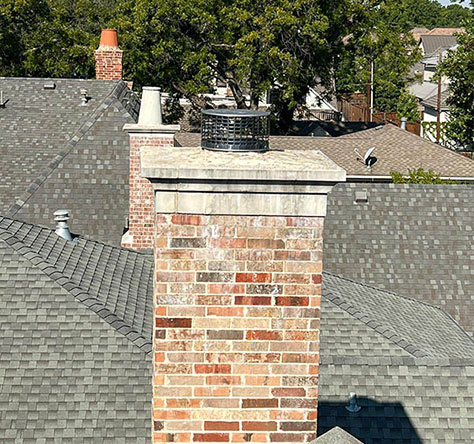red brick chimney in colleyville